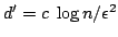 $ d' = c \; \log n / \epsilon^2$